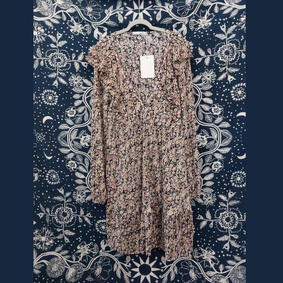 Pull & Bear Floral Mini Long Sleeve Dress - Picture 3 of 6